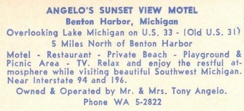 Angelos Sunset View Motel - Vintage Postcard